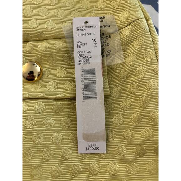 Antonio Melani NWT Two tone Yellow Preppy Skirt Size 10 - Picture 7 of 7